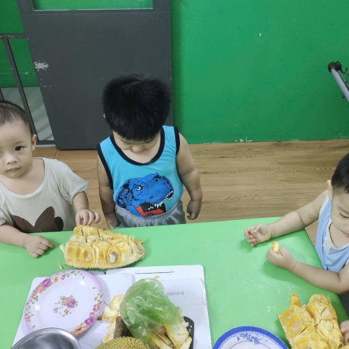 Bé khám phá quả mít