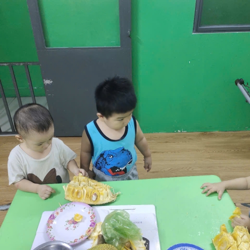 Bé khám phá quả mít